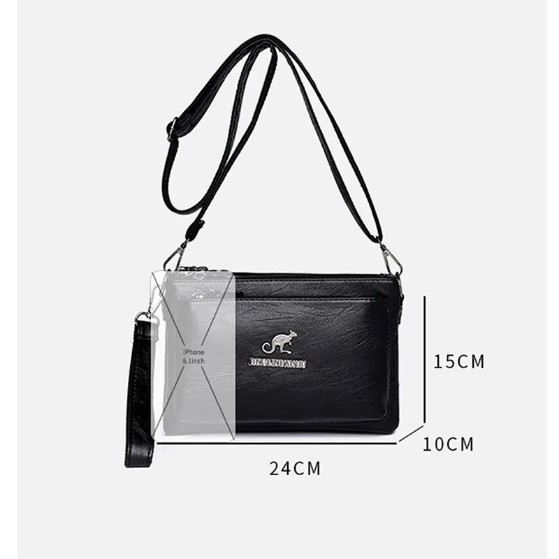 Borsa da donna borsa a tracolla causale borsa a tracolla multistrato femminile nuova tendenza moda Multi tasche borsa Bolso Mujer - immagine 5