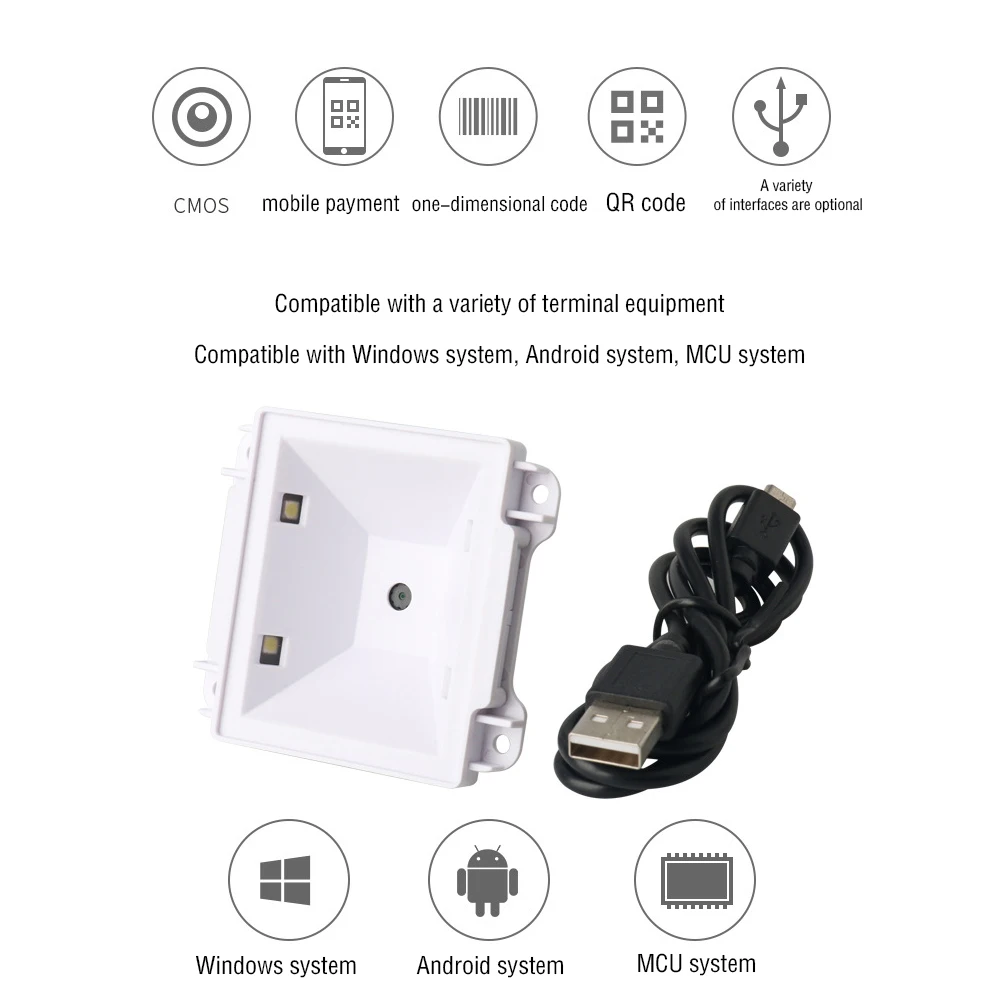 Vm616 Embedded Scan Module Code Module 1d 2d Qr Barcode Scanner CMOS Image Auto-Scan Wired Fixed Mount Bar Code Reader