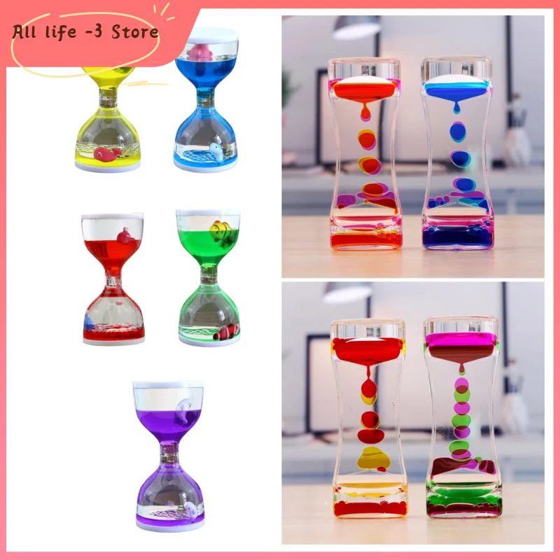 Colorful Liquid Timer Acrylic Shell Bubble Timer Decorative Stress Relief Birthday Gift Bubble Hourglass