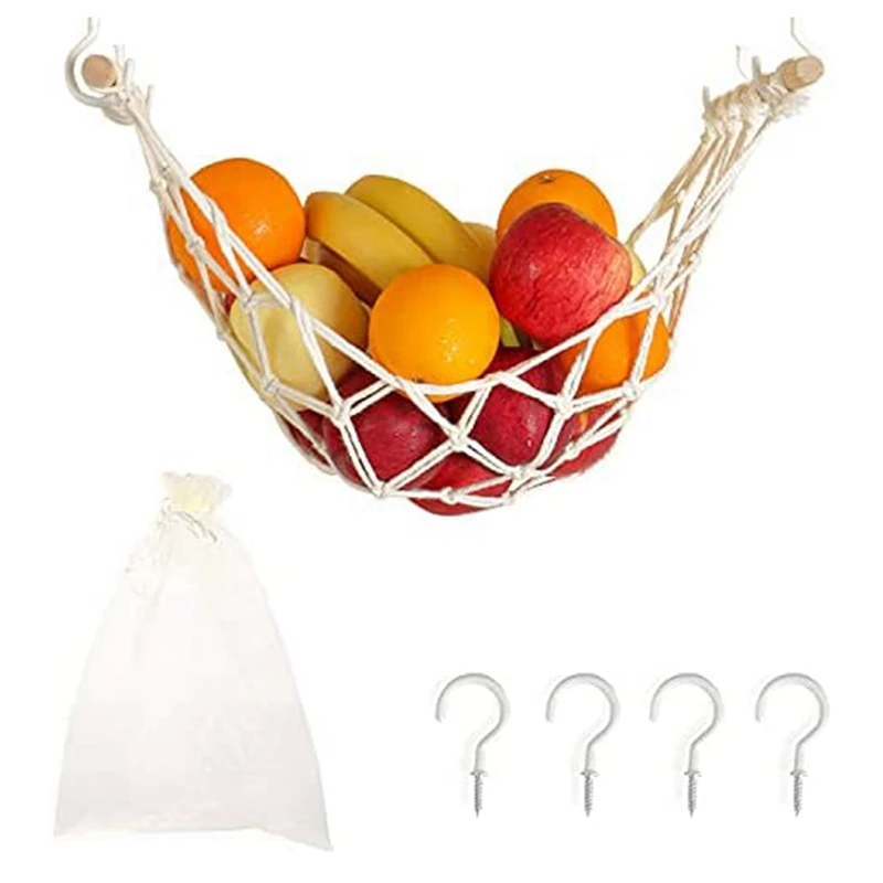 

Хлопковая веревка, тканый гамак для фруктов, корзина для нектаров, подвесная корзина для овощей и фруктов, фотосумка