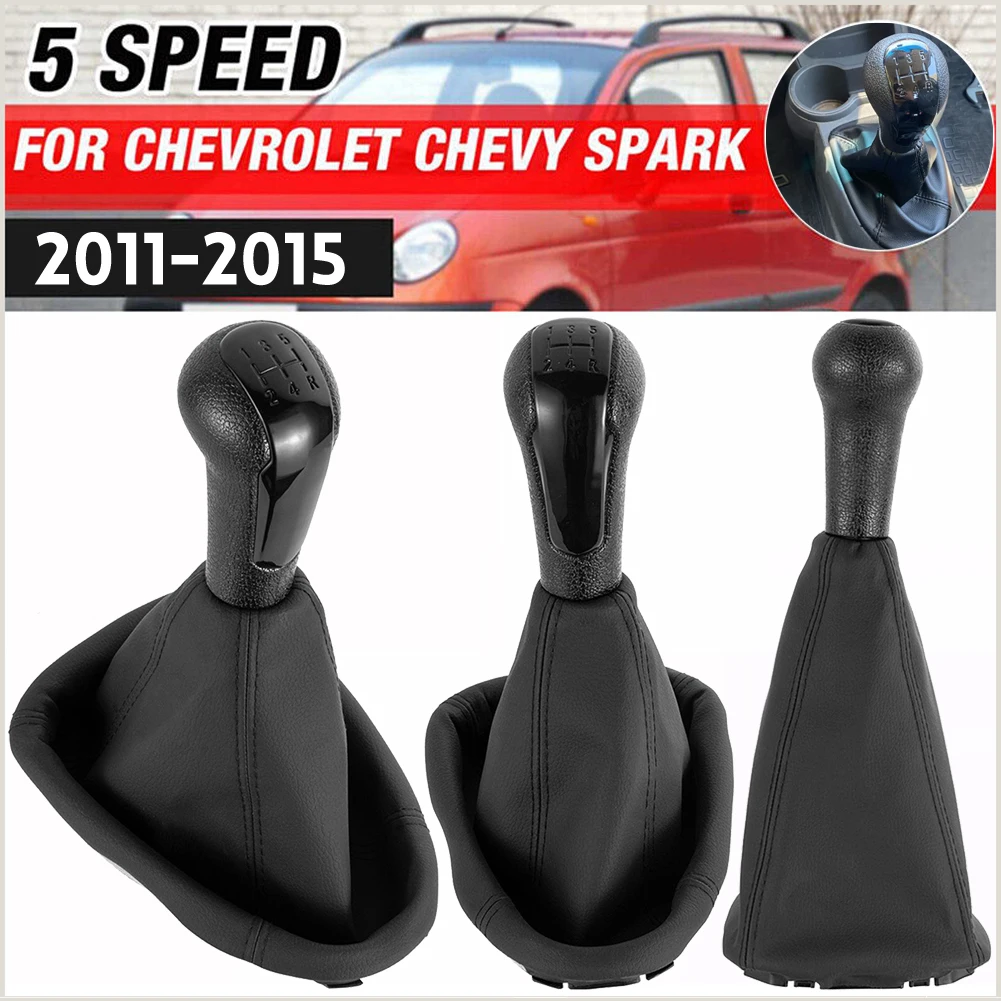 

5 Speed Car Gear Shift Knob Shifter Lever Gaiter Boot Cover For Chevrolet Spark Holden Barina Spark M300 2011-2015 Accessories