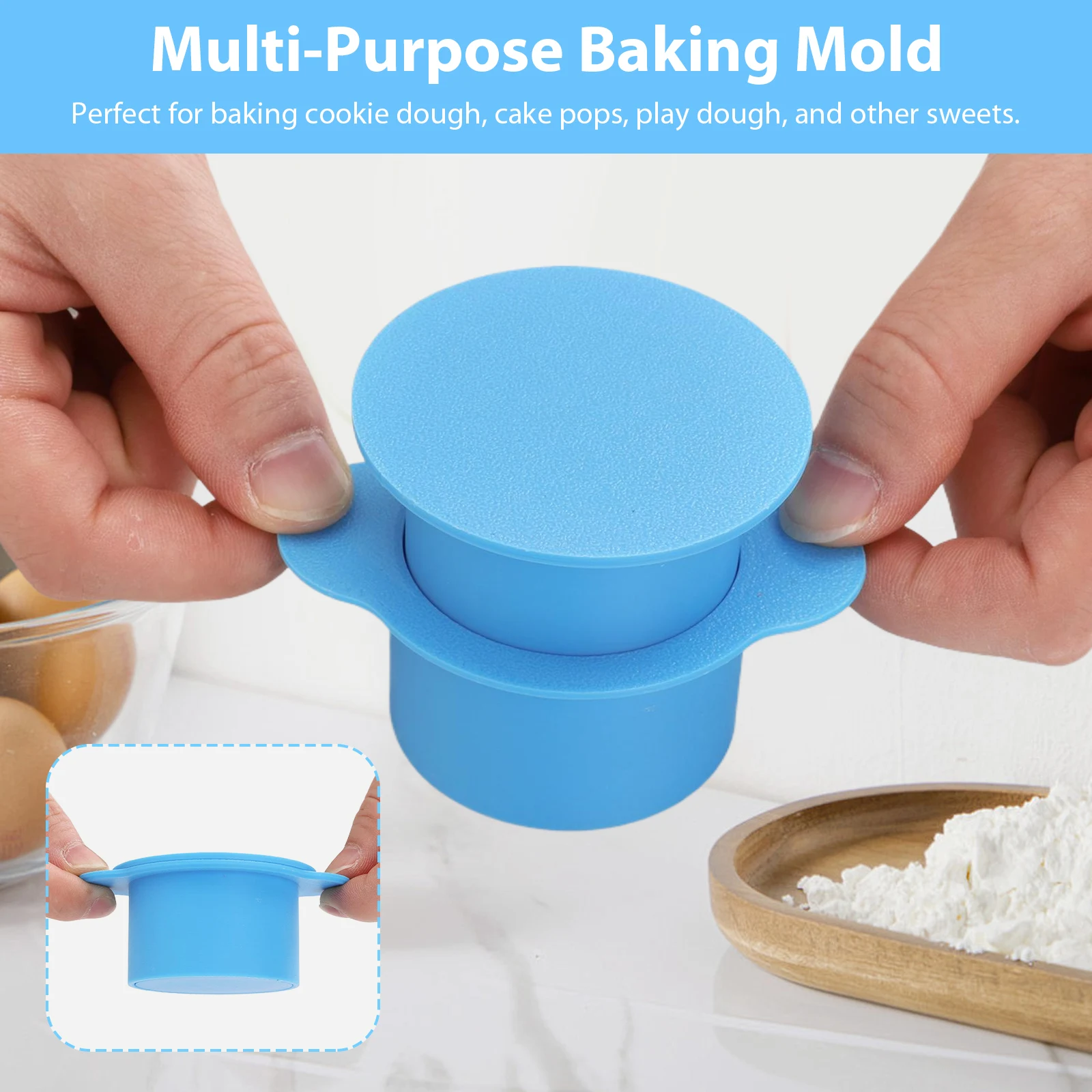 Circle Cake Pop Cutter and Pusher 3D Printed Baking Molds Circle Maker Cutter Molds Kit for Parties Wedding Home Desserts Making