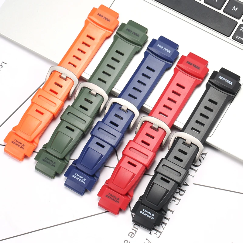 Cinturino In Resina Replacemnet Adatto Per Casio Pro Trek Prg 260 250 500 550 Prw 2500 3500 5100 Cinturino Da Uomo 18Mm Accessori Per Orologi