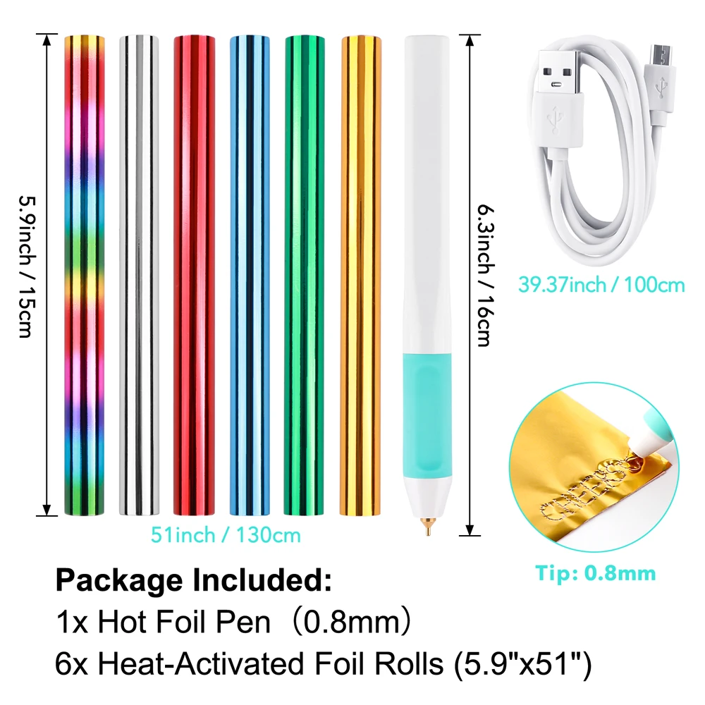Lot De Stylos à Feuille D'aluminium Chauffants USB Pour Scrapbooking
