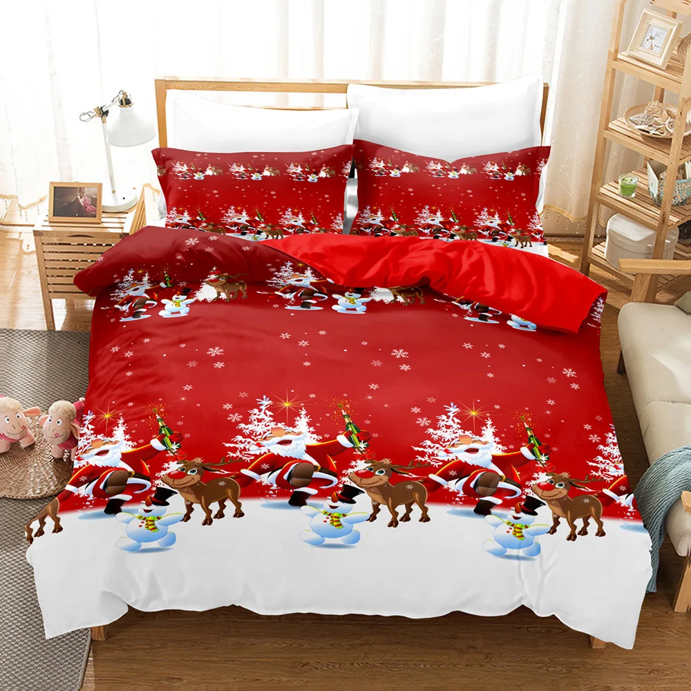 

Santa Duvet Cover Bedding Pillowcase Bedroom Decoration Three Piece Set