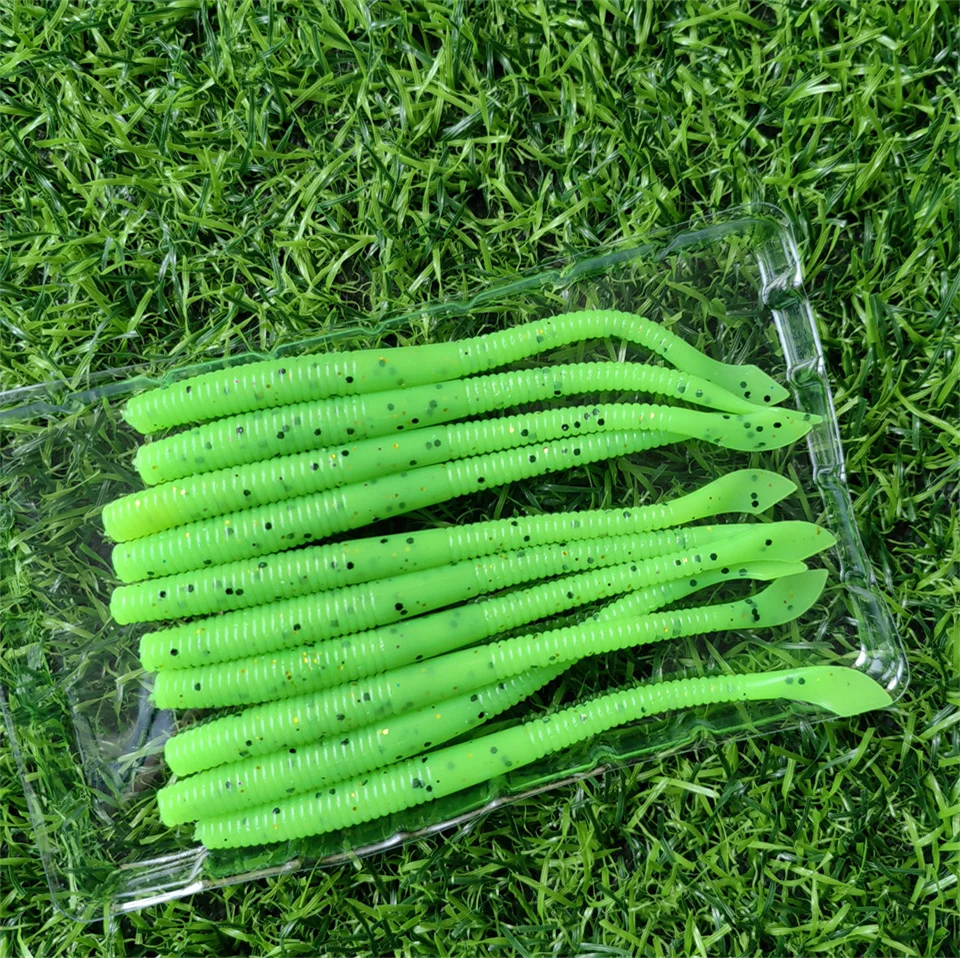 MUKUN 10PCS Stick Soft Bait 10cm 2.3g Silicone Worm Sinking Minnow Swimbait Wobblers Freshwater Bass Pike Soft Fishing Lures
