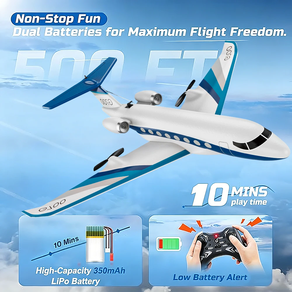 Planeur RC 2.4G 3CH avec gyroscope, planeur électrique en mousse EPP