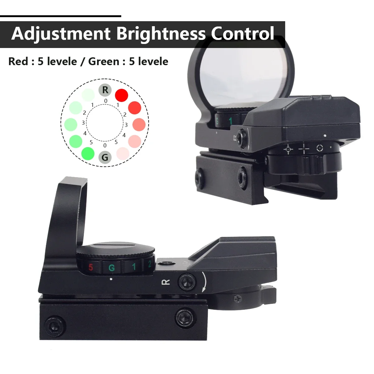 Red Dot Sight Tactical Holographic Red Dot Sight Scope 4 Reticle Collimator Optical Sight Riflescope Hunting Airsoft Optics 20mm Pictinny Rail