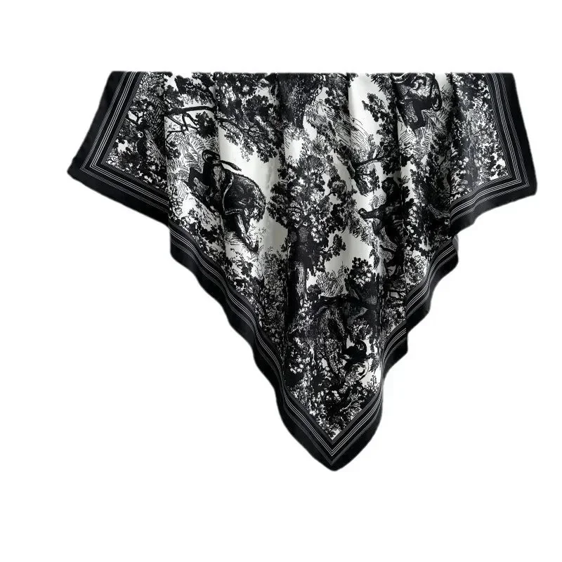 High-End Luxury Floral Print Silk Twill Scarf 6