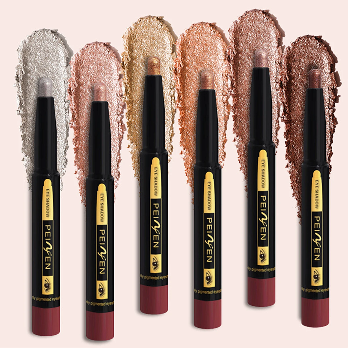 6 Colors Multi-Purpose Eyeshadow Pencil Set, Crouching Pencil Highlighter Set, Fine Glitter Pearlescent Matte Eyeshadow