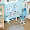 2Pcs/Set Height Adjustable Children School Study Table Chair Set Kids Study Desk Chair Set with Sitting Corrector and Book Stand 2