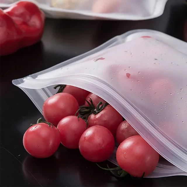 Sac de conservation des aliments multifonctionnel réutilisable, 4 pièces, sac de rangement scellé pour fruits et légumes EVA 6