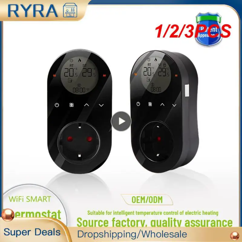 

1/2/3PCS WiFi Digital Thermostat Outlet Plug Smartlife App Control Socket Temperature Controller with Touch Button