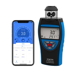 Enhanced Digital Anemometer with Bluetooth Connectivity - Wind Speed, HVAC Air Volume, and Barometric Pressure Measurement (Blue)
