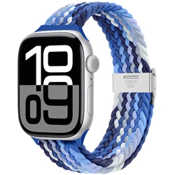 Elegant Braided Solo Loop Strap - 44 45 46 49 mm (Blueberry)