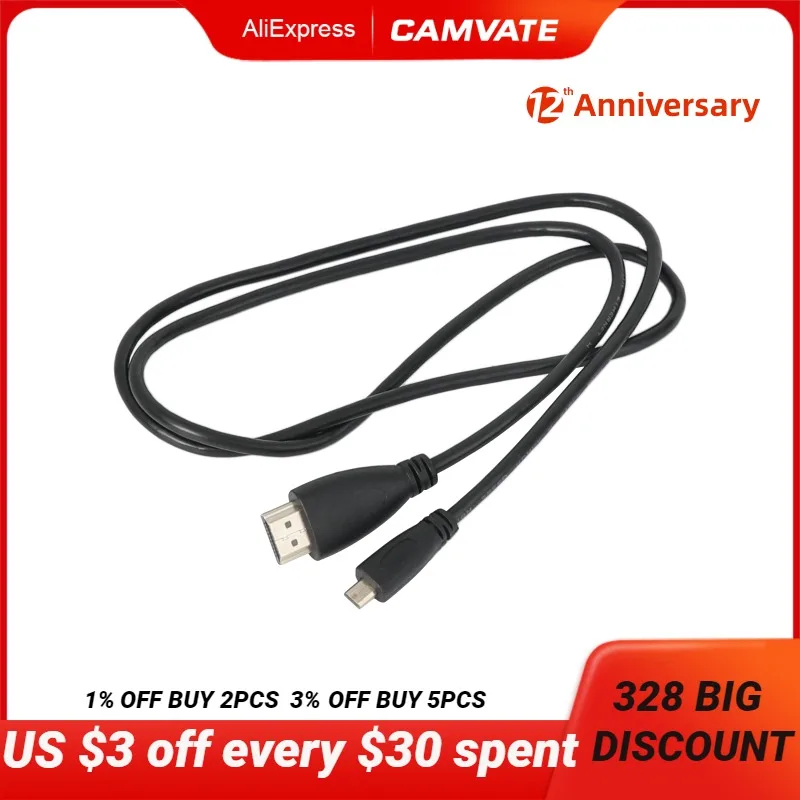 CAMVATE 1 4 V Micro HDMI-HDMI кабель штекер-штекер адаптер для HDTV (длина 100 см) |