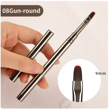 Penna per Colla per Unghie, Pennello per Gel UV, Pennello per Nail Art Acrilico, Pennello per Disegno e Linee, Strumento Professionale per Manicure