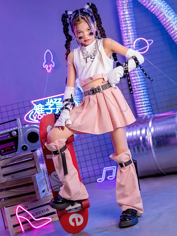 

Одежда K-PoP для девочек, модные костюмы для выступлений, Детские джазовые танцевальные костюмы, детские костюмы