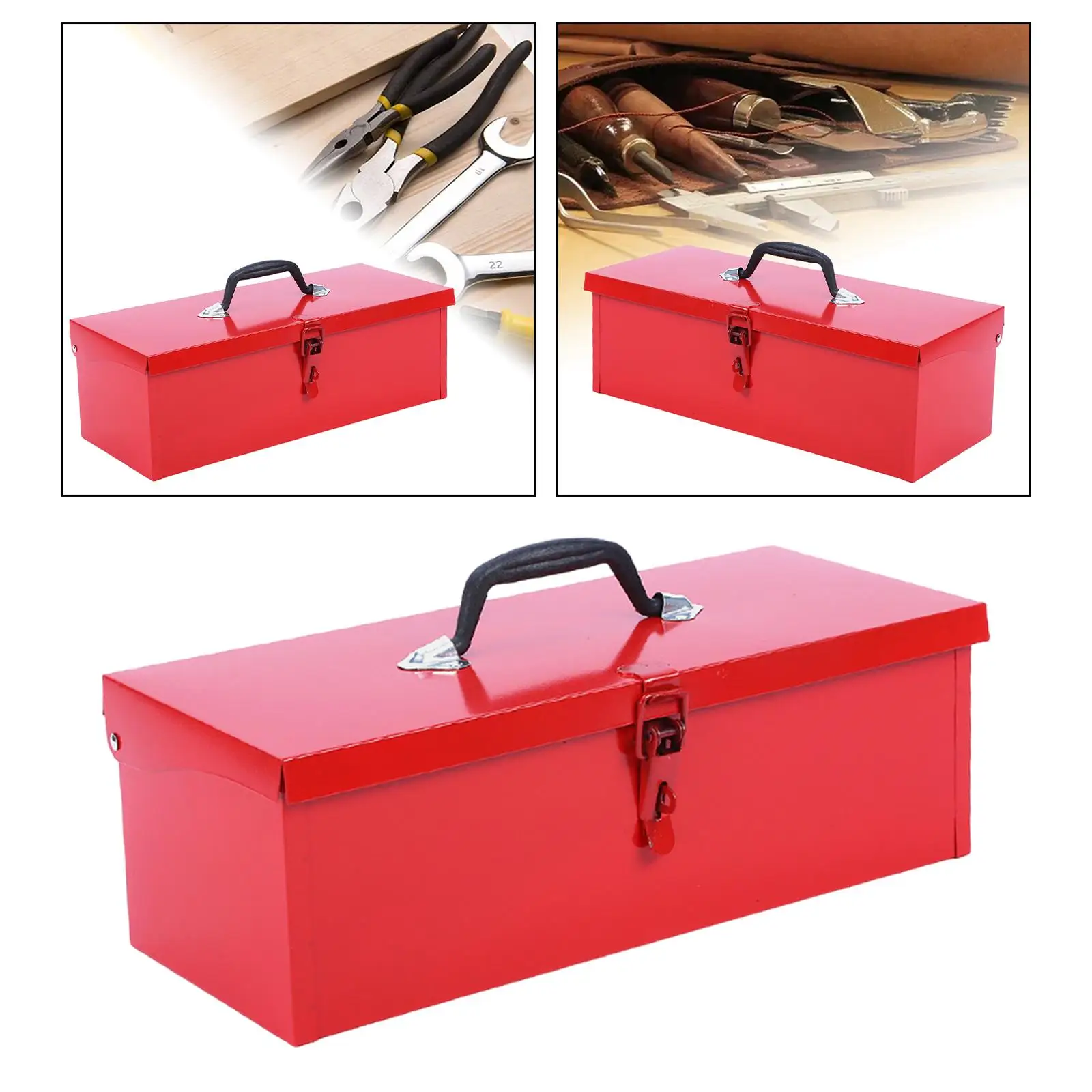 Hand Tool Case Easy Access Tool Chest Small Tool Box Iron Tool Box Multipurpose Tool Organizer for Electrician Workshops Garages