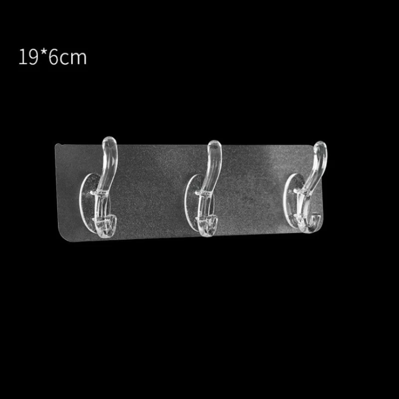 Hook Toilet Non-perforated Transparent Hook Non-marking Transparent Thickened Coat Strong