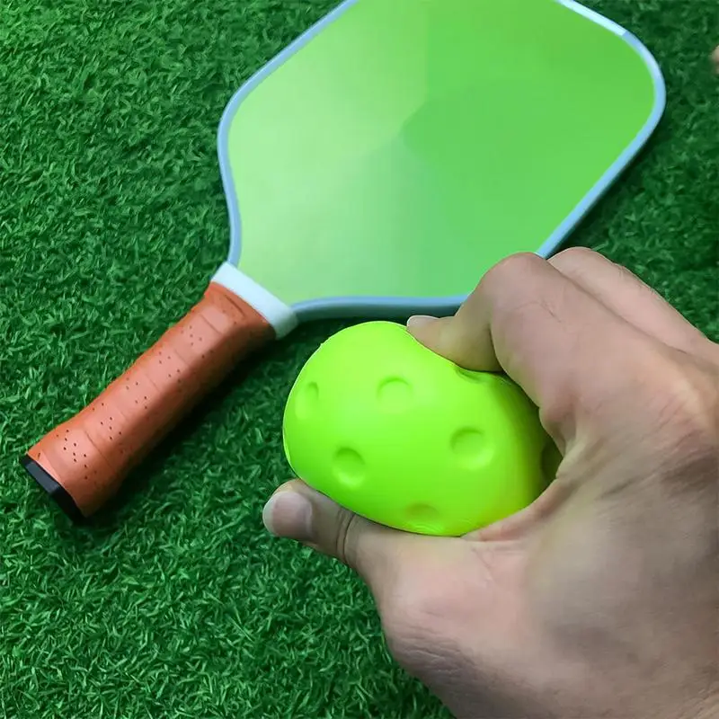 Pickleball Balls 3 Pack Quiet Foam Pickleballs for Indoor or Outdoor Practice with Exact Real Ball Bounce Green & Yellow Color