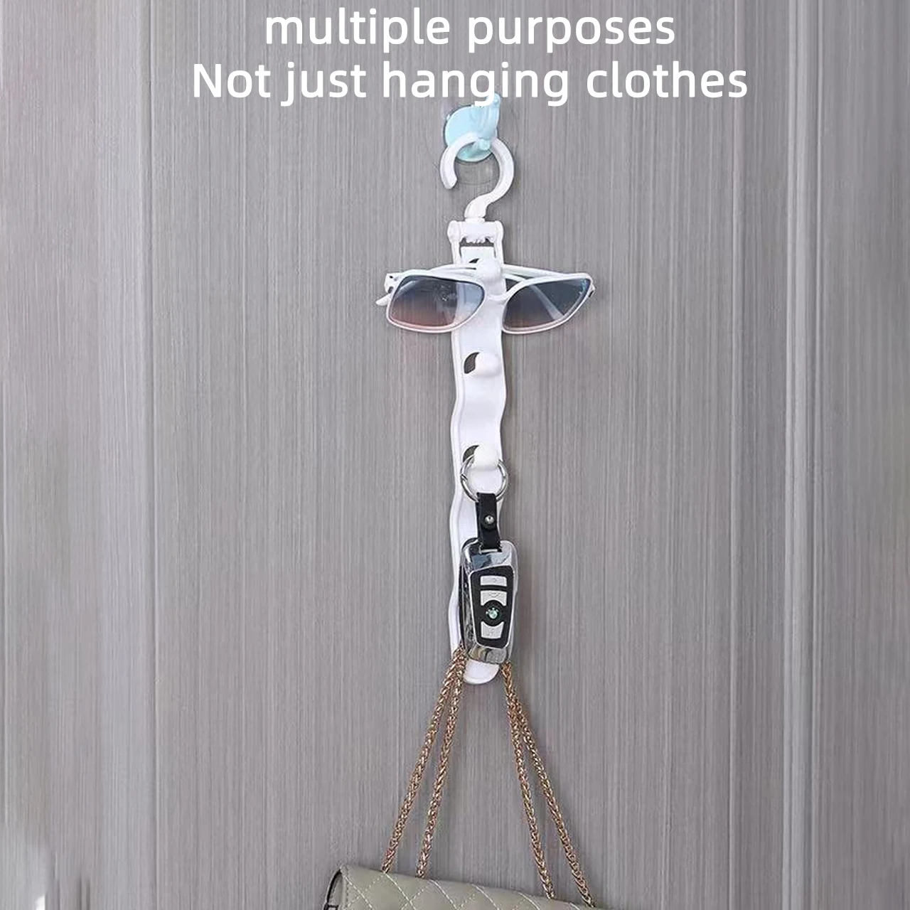 Five Link Clothes Hanger with Hooks Balcony Wardrobe Space Saving Storage Rack Student Dormitories Multi-layer Clothes Organiser