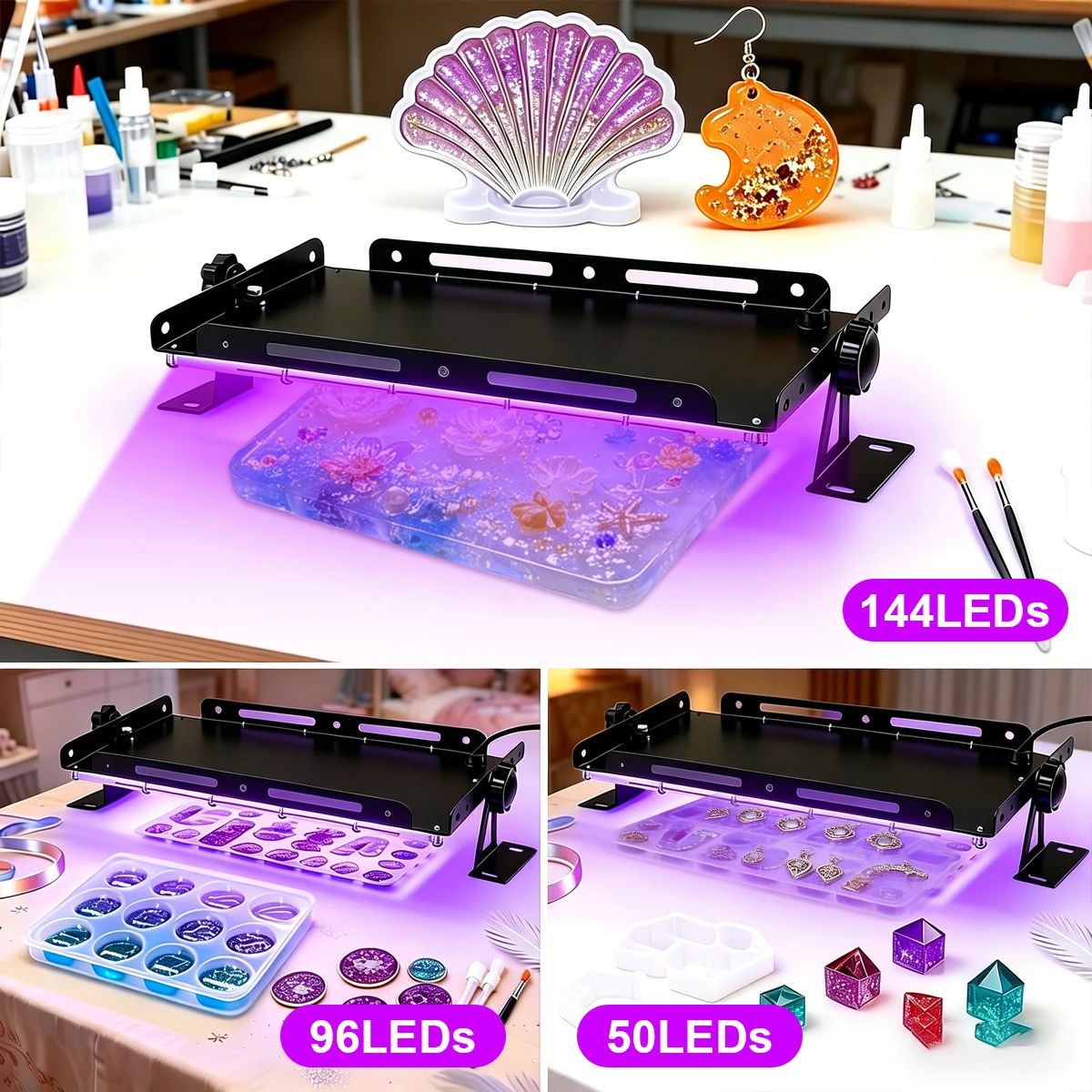 50/96/144LED 휴대용 UV 자외선 레진 램프, USB, 보석, 귀걸이, 열쇠고리, DIY 경화 램프, 부모님을 위한 선물