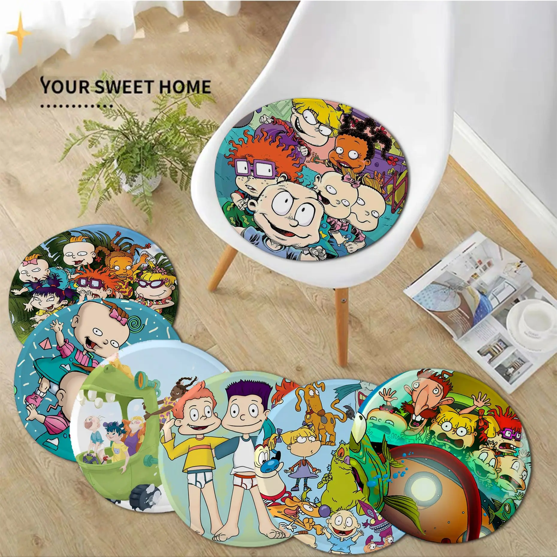 Cartoon-R-Rugrat-Tappetino Per Cuscino Anime Tappetino Per Sedia Decorativo Cuscino Per Sedile Morbido Per Sala Da Pranzo Patio Home Office Indoor Out