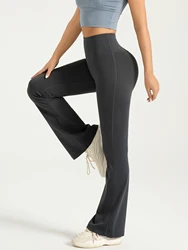 High Waisted Bootcut Yoga Pants - Flared Leggings for Workout and Casual Wear - Comfortable and Stylish Activewear for Women (Dark grey)