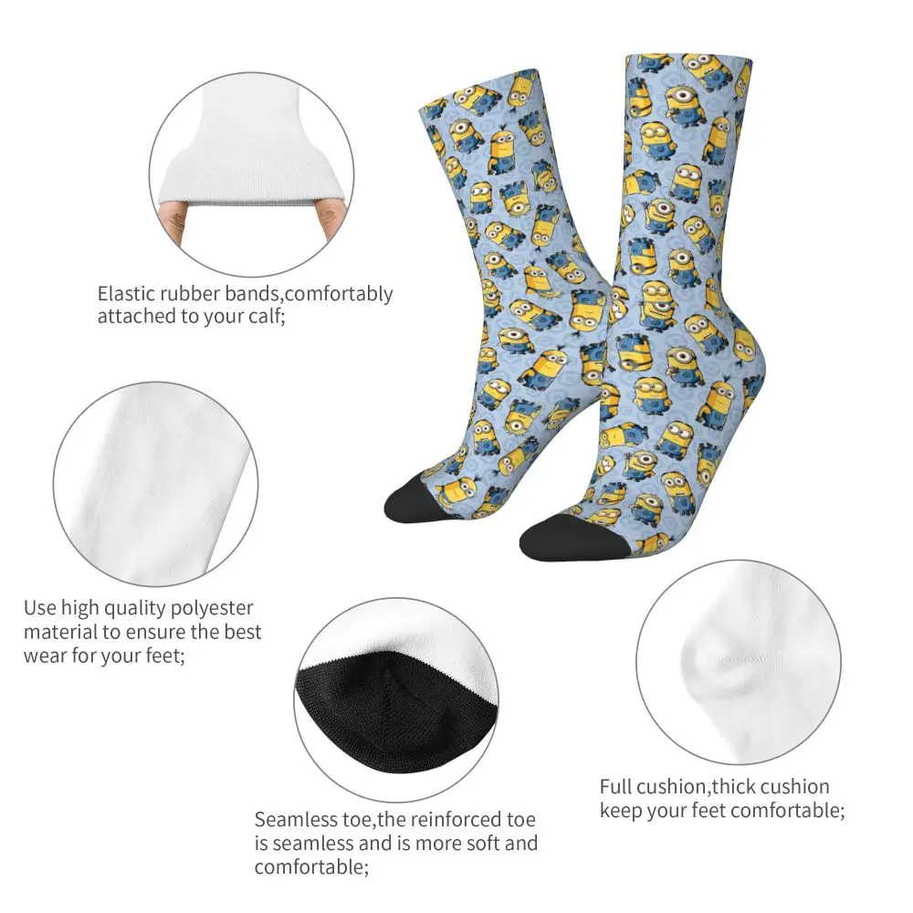 Custom Cool Print M- Minions Cartoon Socks for Women Men Stretchy Summer Autumn Winter M- Minions Bananas Crew Socks 186 S039099147c6a40fcabbffe575d1c25928