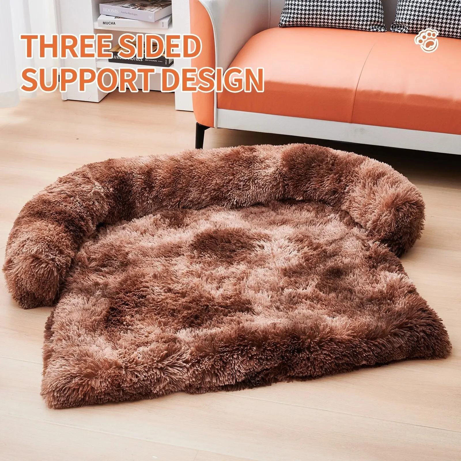 Pet King Cat Dog Bed Sofa Large Washable Calming Bed Winter Long Plush Warm Cat Mat Removable Cushion Removable Pet Sofa