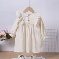 Baby Grace Girls Sweet Ruffle Trim Long Sleeve Dress, Holiday Going Out Casual Dresses, Gift Little Girl Dress Clothes 2
