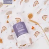 Elinfant Cute Soft Print Baby Towel Wrap 120x110cm Bamboo Cotton Baby Muslin Swaddle Blanket 1