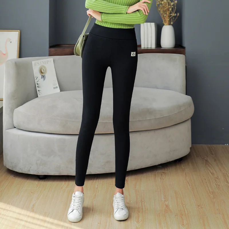 2024 Women Fleeced Leggings Woman Skinny Thick Velvet Fleece Leggins Autumn Winter Warm Pants Home Work Trousers New Oversized