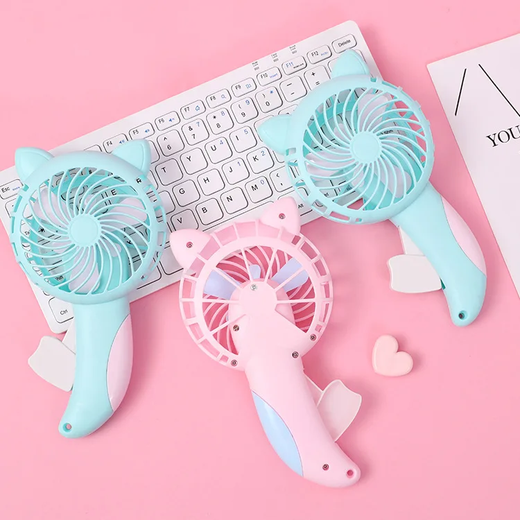 Cartoon hand-pressed hand-cranked mini portable hand-held manual fan for children