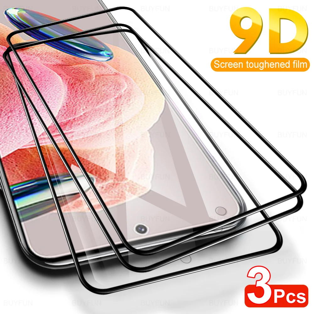 3Pcs Screen Printing Toughened Films For Xiaomi Redmi Note 12 Turbo 12 Pro 12S 12 Phones Protect Phone Screen From Smashing