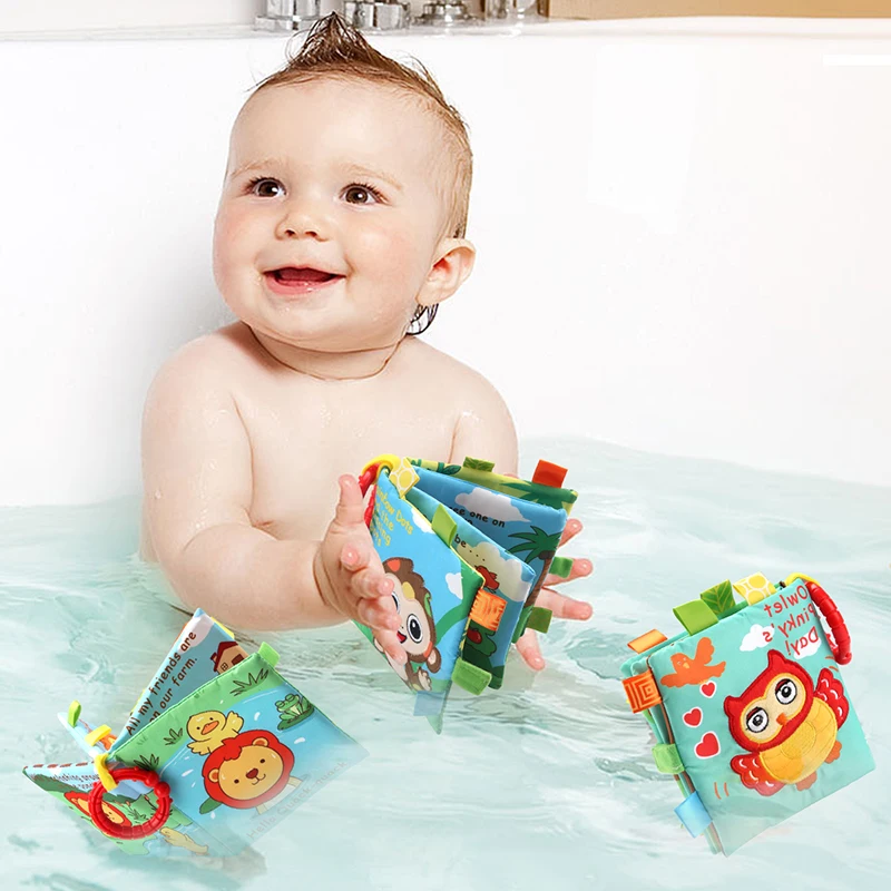 Animal Cloth Book Soft Story Book 0-36 Months Baby Early Education Toys Cartoon Animal Rustle Sound Baby Quiet Book Toys Gifts 3