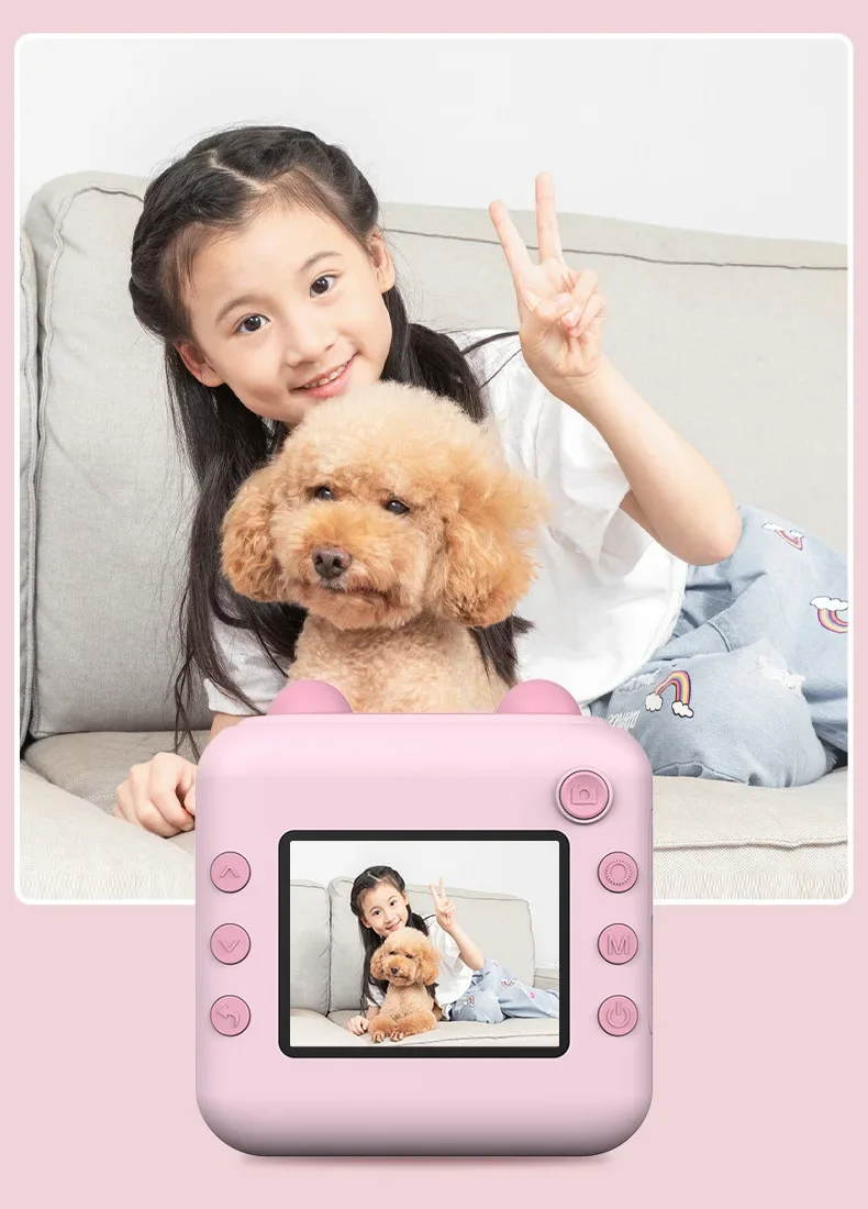 Children'S Camera Instant Shoot Photo Print Hd Digital Thermal Printer For Kids