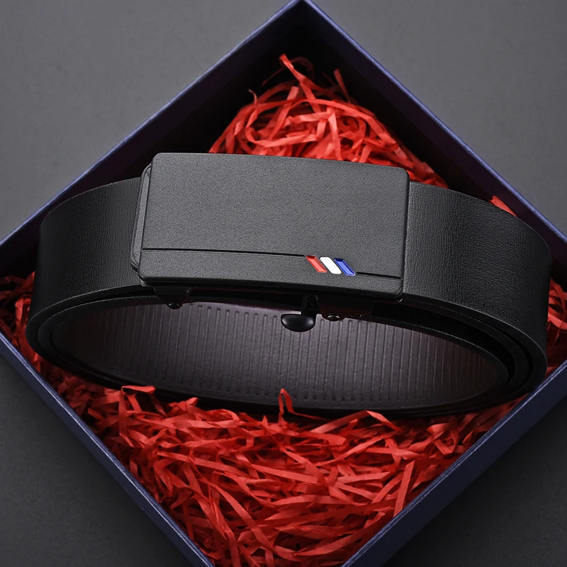 Leather Belt Men's Belt Waist Belt PU Leather Belt Jeans Belts Toothless Automatic Buckle Belt Fashion Business Genuine Luxury Brand Automatic Buckle Soft Cargo Pants Jeans