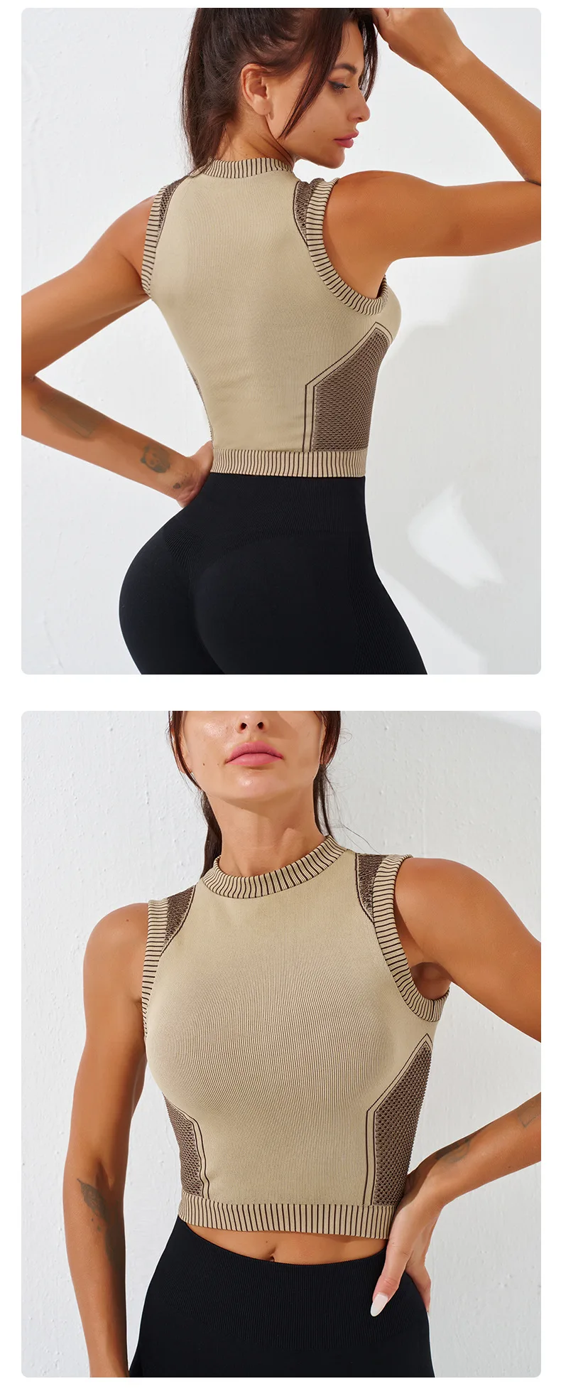 Shockproof Sports Crop Top Women Fitness Yoga Tank Tops Female Gym Vest Running Pilates Underwear Workout Bralette Active Wear