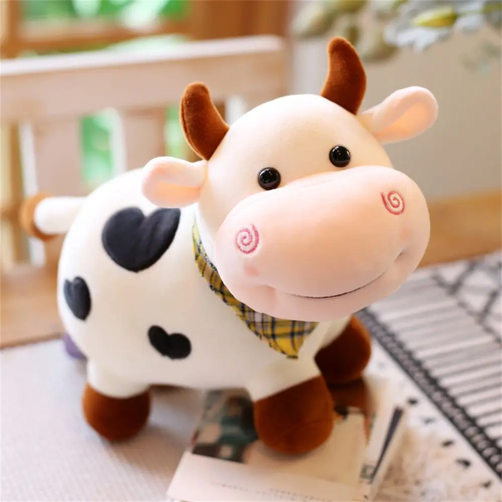 Cartoon Cute Cow Plush Toy Soft Animal Cattle Plush Toy Kawaii Cotton Animal Plush Doll Filled Home Decoration
