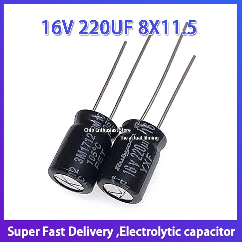 

10pcs Rubycon imported electrolytic capacitor 16V 220UF 8X11.5 ruby yxf high frequency and long life