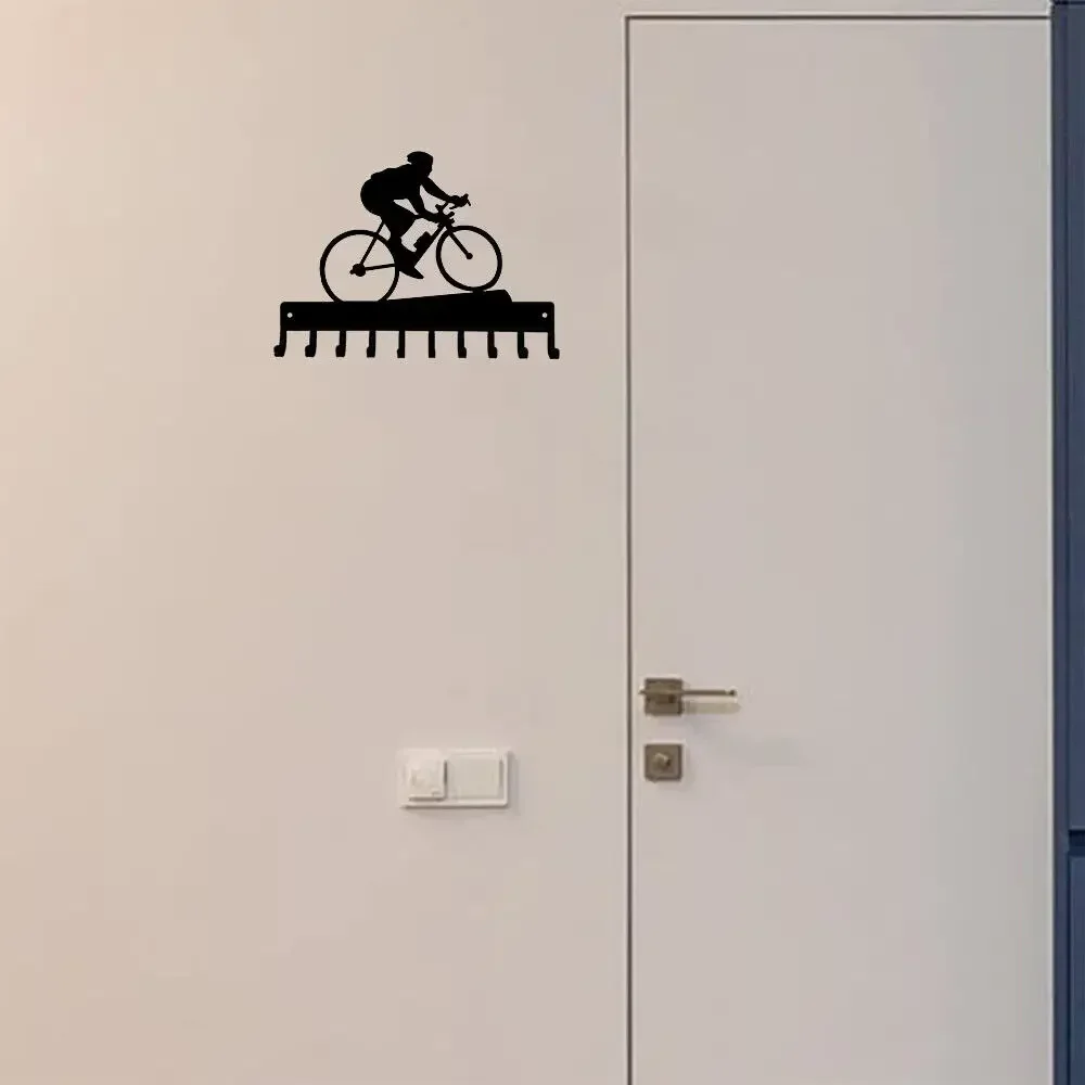 Cycling Medal Hanger Rack 10 Hooks Metal Wall Art for Proudly Displaying and Organizing Your Cycling Achievements 4