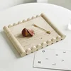Natural Travertine Square Tray Wave Edge Design Ornament Creative Home Bathroom Desktop Cosmetics Jewelry Fruit Tray Decoration 1