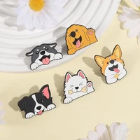 Cartoon Space Dog Brooch Enamel Pins Cute Cowboy Pet Dog Border Corgi Dogs Brooches Jacket Lapel Badge Jewelry Gift for Friends 5