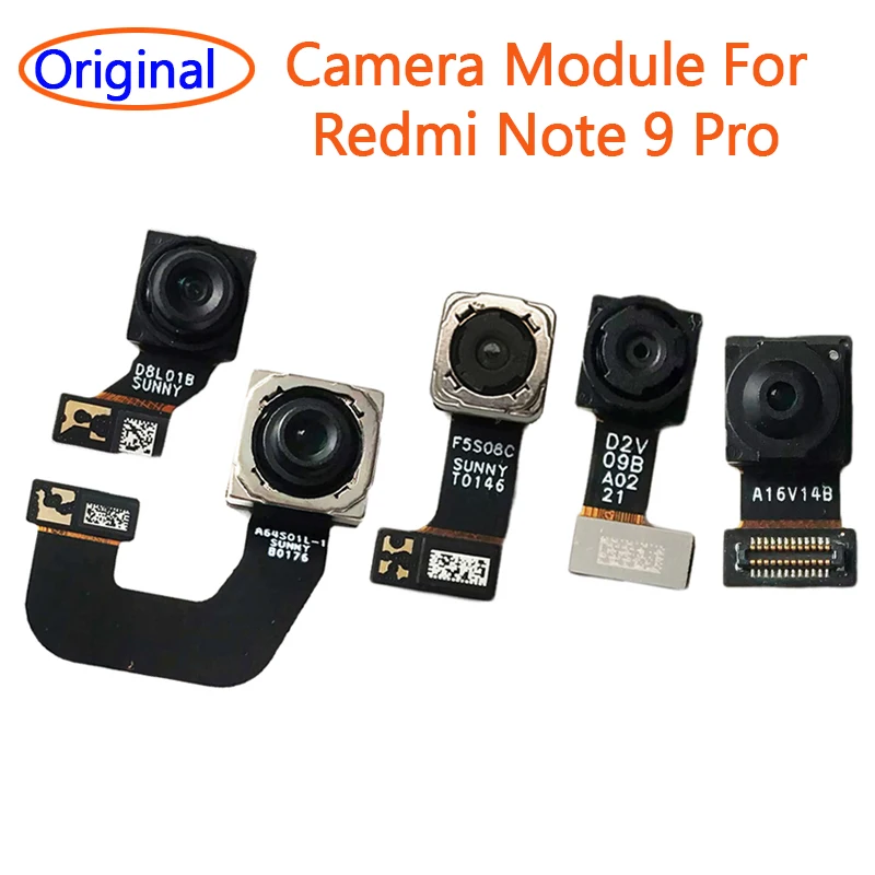 

Original Front Rear Back Camera For Xiaomi Redmi Note 9 Pro Main Selfie Camera Module Flex Cable Full Set Replacement