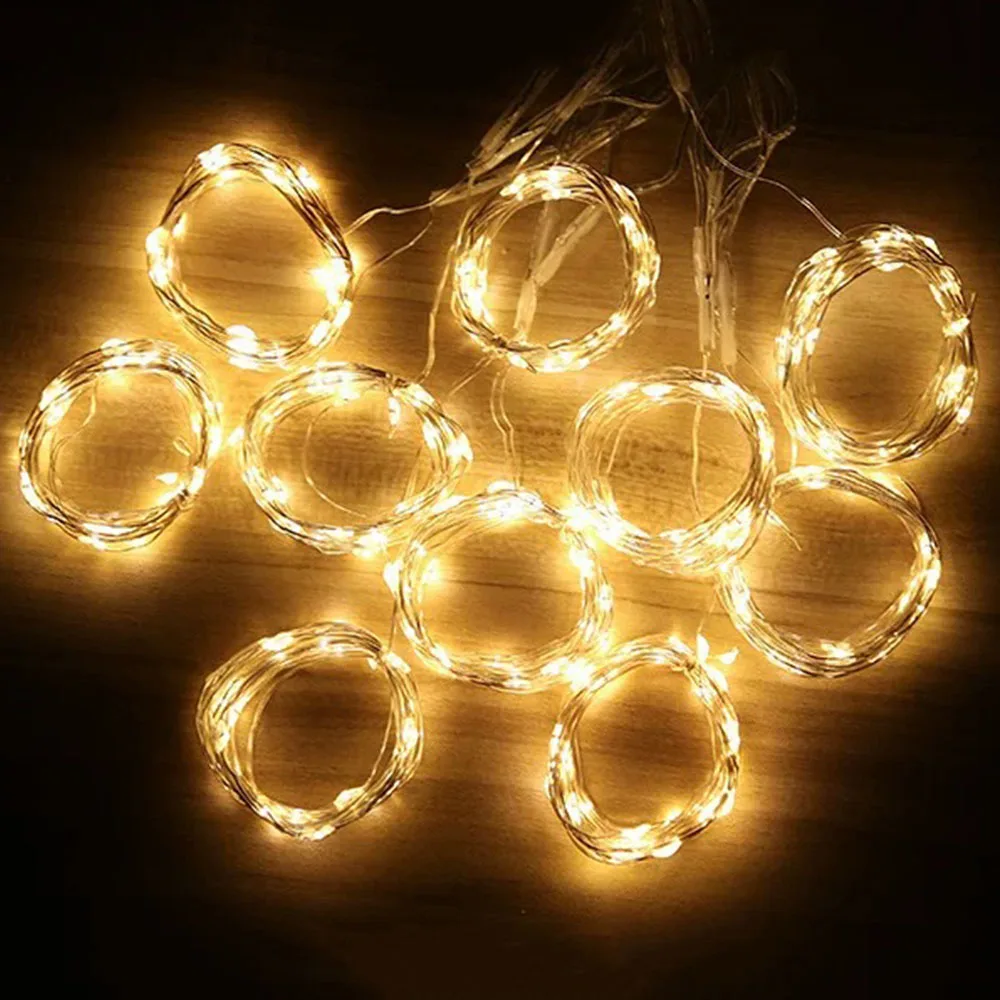 LED Christmas Lights Fairy String Lights Curtain Garland USB Festoon Remote Decor for Home New Year