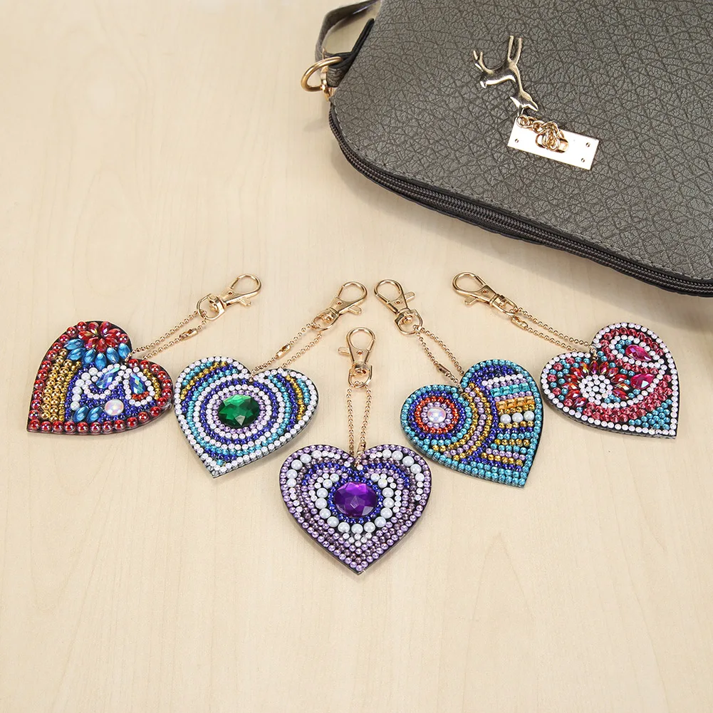 4/5Pcs 5d DIY Butterfly Diamond Painting Keyring Mosaic Embroidery Cross Stitch Bag Pendant Birthday Gift Diamond Keychain diamond painting,diamond art painting kit,diamond painting set