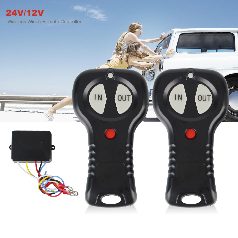 24V 12V Wireless Winch Remote Controller System for Jeep Off Road 4x4 ATV Truck Car