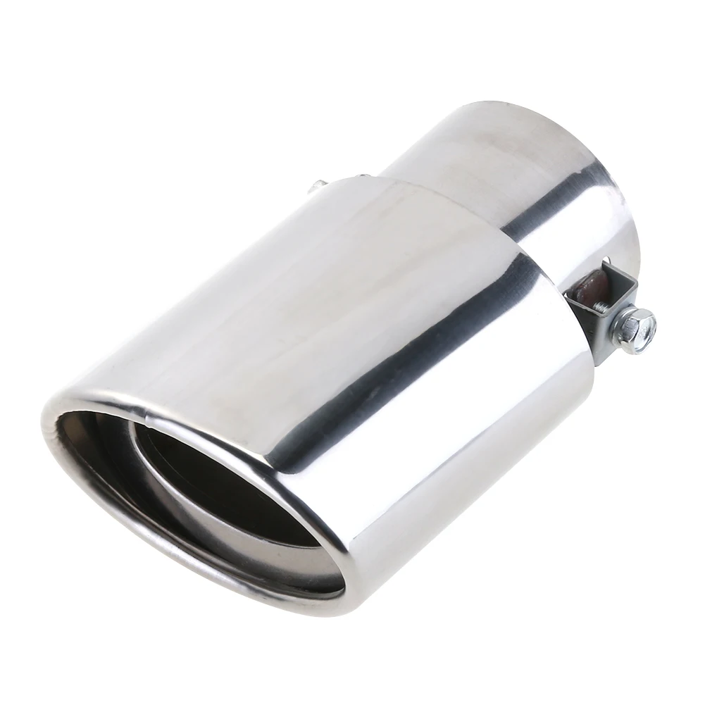 Universal Exhaust Pipe Tail Throat Chrome Round Car Exhaust Muffler Noise Reduction Car Mufflers Exhaust Tail Car Accessories